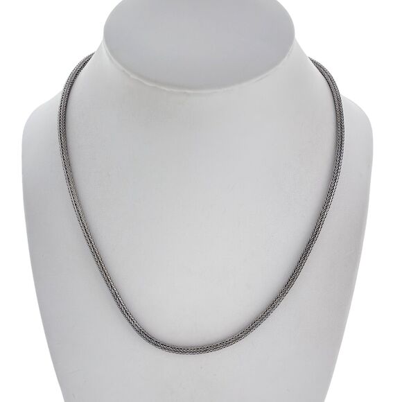 Balinese 3mm Round Wheat Chain Necklace | Vintage BNY Sterling Silver 925 | 18" - Picture 1 of 6